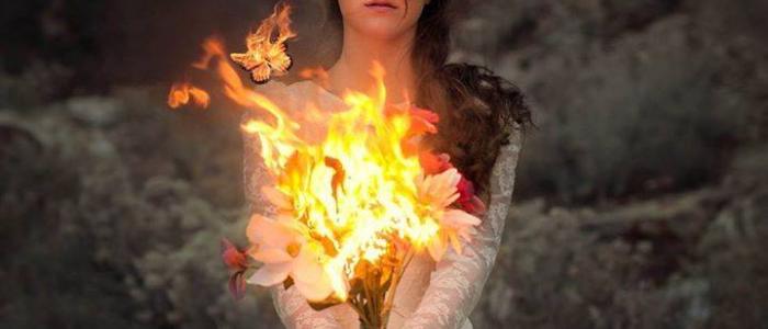 woman and fire