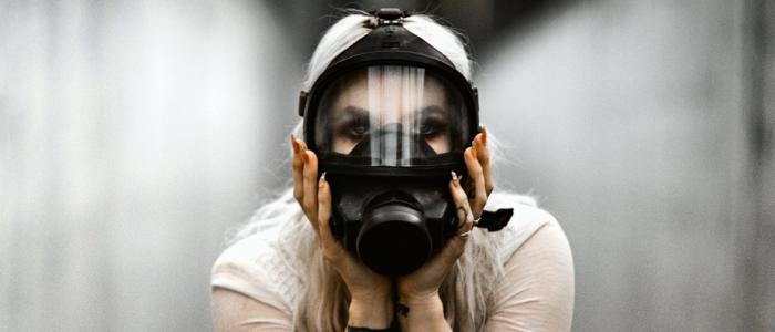 woman wearing mask