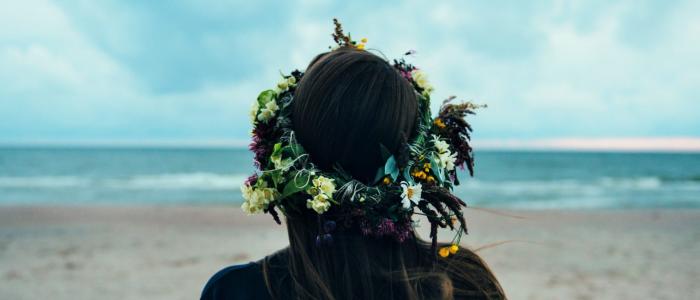 woman floral crown