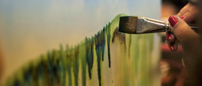 paintbrush on canvas